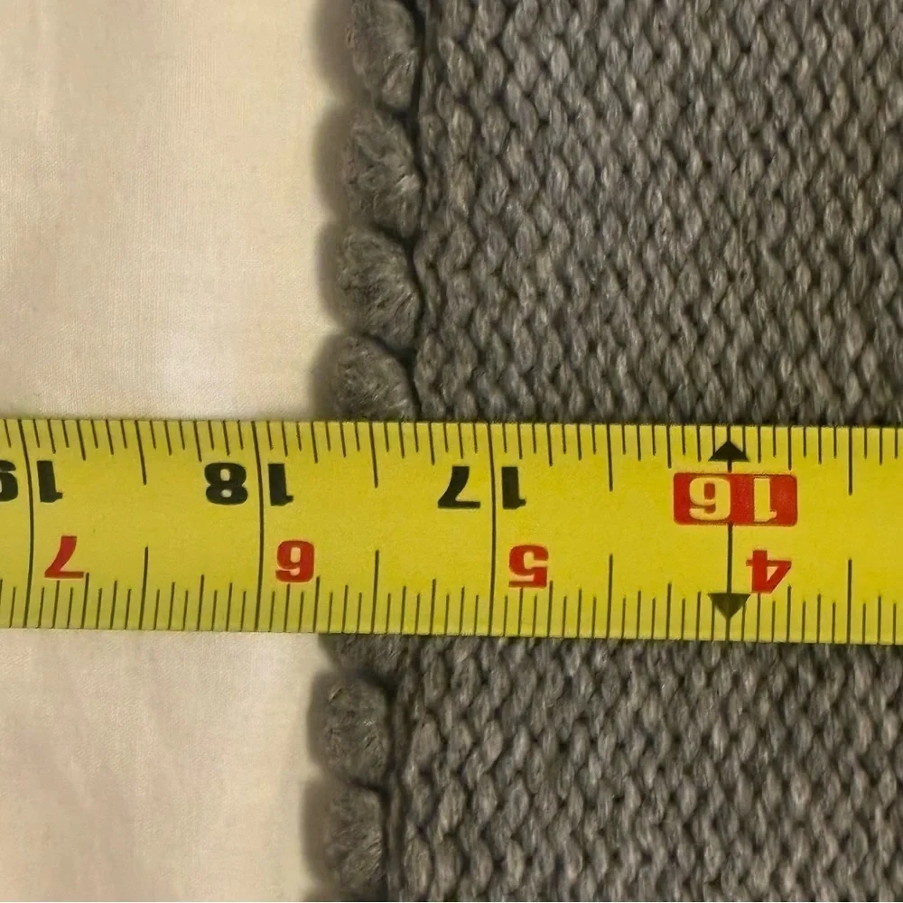 Banana Republic Gray Ribbed Wool Pencil Accent Pillow Case